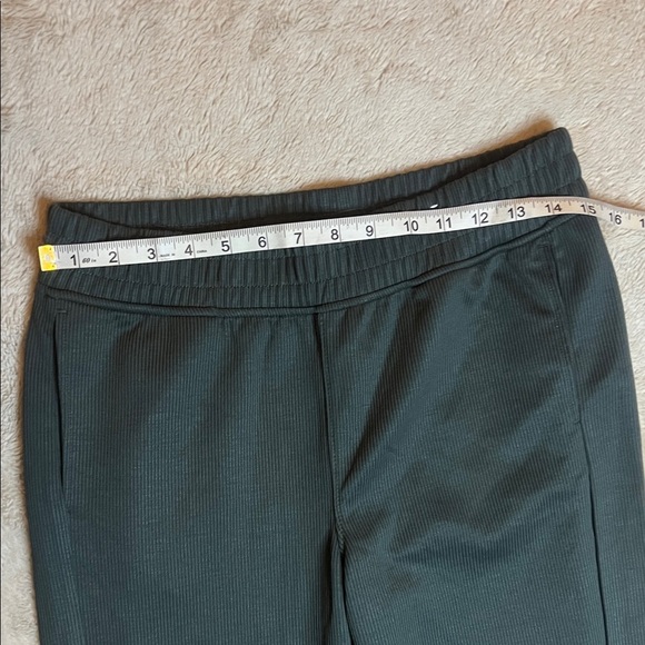 NWOT Spyder Green Gray Pinstriped Casual Wide Leg Pants Elasticized Waist sz M - Picture 3 of 9